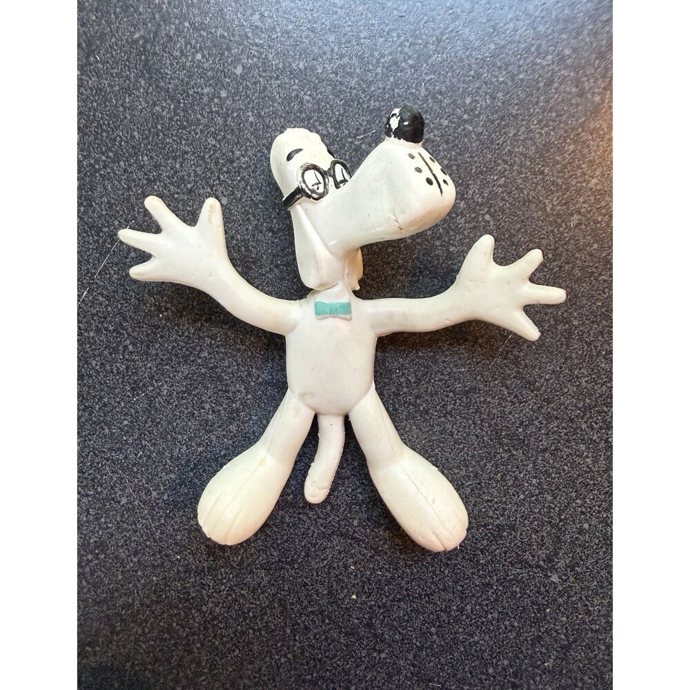 Vintage Wham-O Mr. Peabody Posable Toy Figurine 3.5in White 1972 Jay Ward Retro
